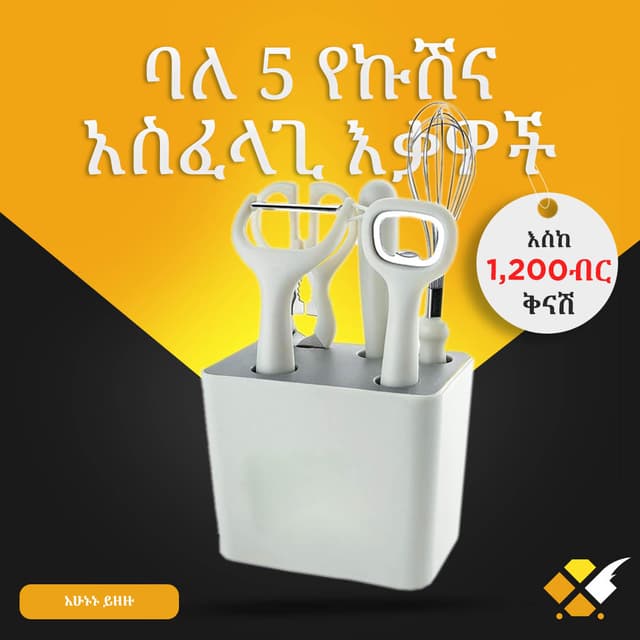 ባለ 5 የኩሽና አስፈላጊ እቃዎች 5PC Kitchen Gadget