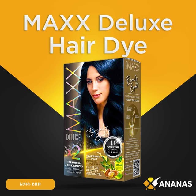 Maxx Deluxe 24K Gold Hair Dye - Blue Black (1.1)