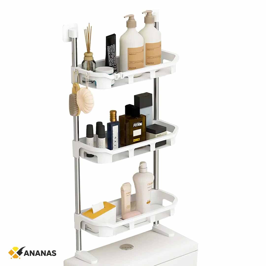 Over-The-Toilet Storage Shelf. 3-Tier Adjustable Bathroom Organizer for Toiletries, Towels & Essentials