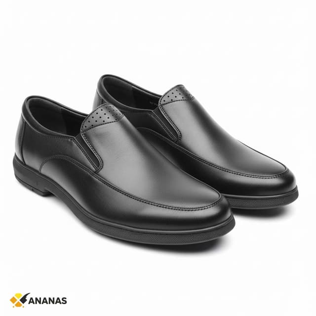 Handcrafted Black Leather Slip-Ons. Premium Smooth Leather with Flexible Comfort Fit