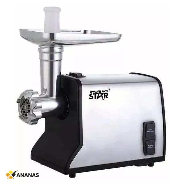Winning Star Electric Meat Grinder and Mincer. High Performance Stainless Steel Food Processor. Heavy Duty Kitchen Appliance with Reverse Function