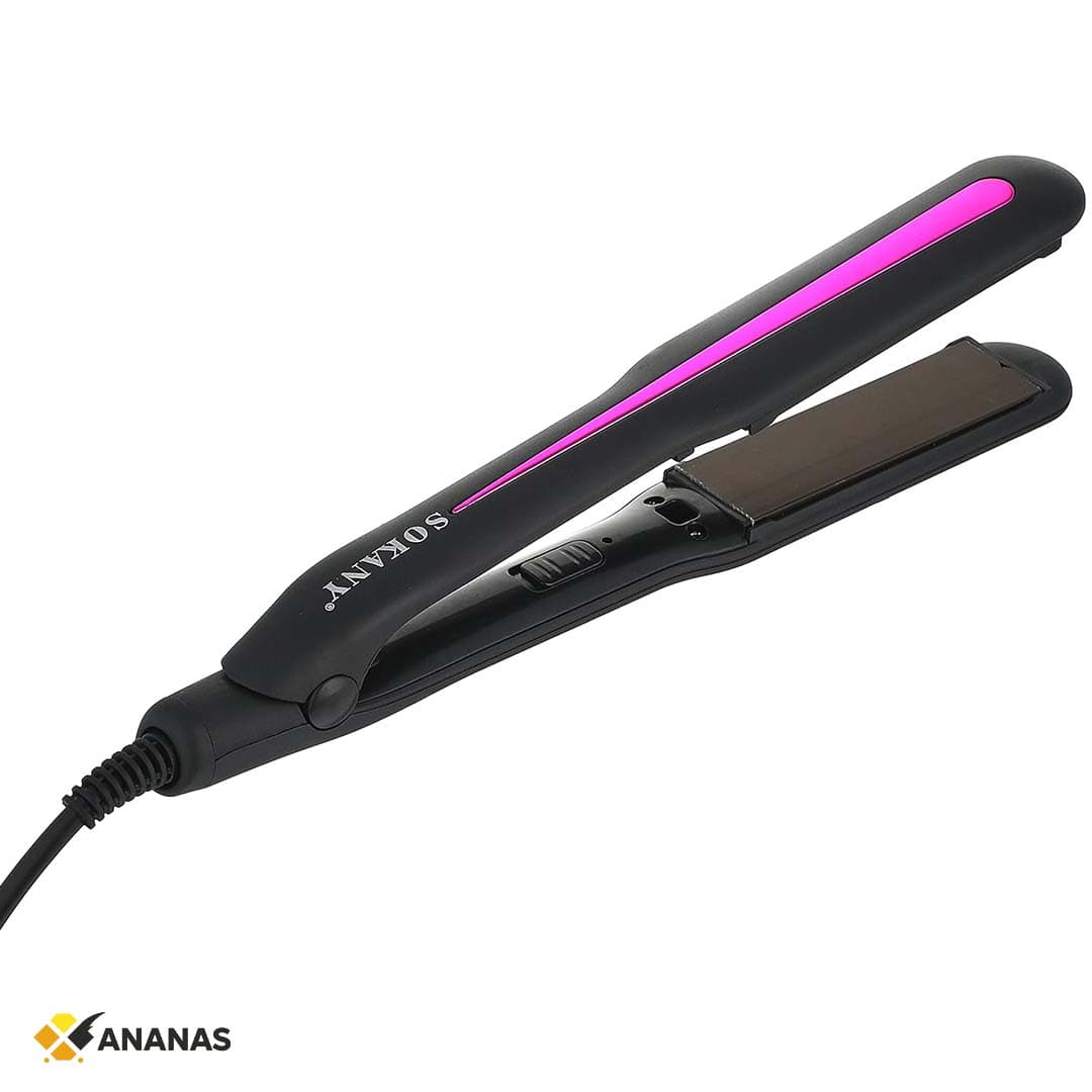 Sokany Professional Ceramic Hair Straightener. Slim Flat Iron for Silky Smooth Styling. Fast Heating Hair Tool with Pink Accent & Portable Design