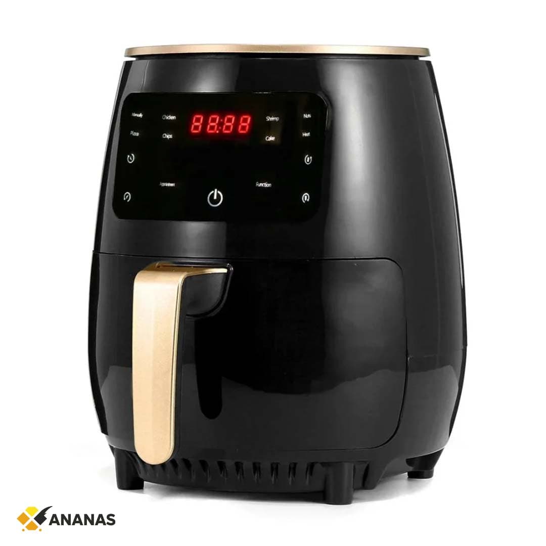 Sutai ST-505 Digital Air Fryer, 6 Liter Large Capacity. Oil Free Healthy Cooker with Smart Touchscreen. Multi-Functional Electric Oven for Roasting, Baking, and Crispy Frying