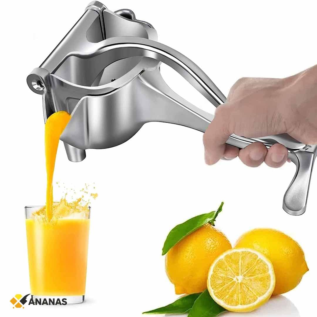 Heavy-Duty Stainless Steel Manual Citrus Juicer. Hand Press Fruit Squeezer with Ergonomic Handles for Oranges, Lemons, Limes & Grapefruits