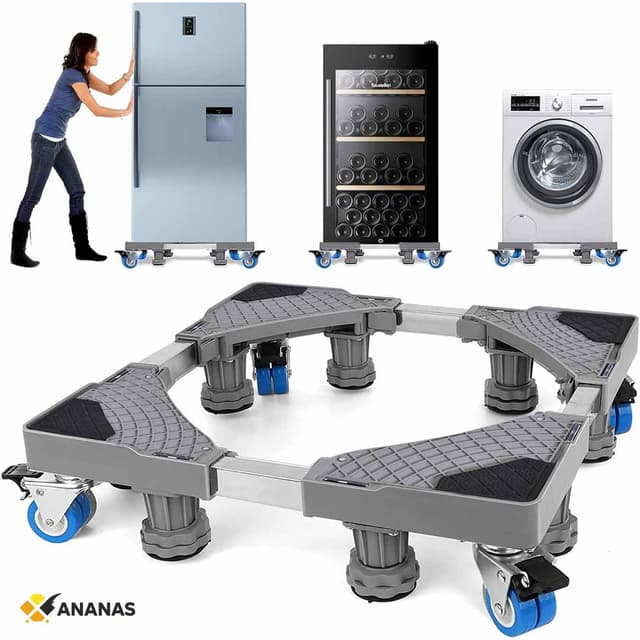 Adjustable Furniture & Appliance Dolly Mover. Expandable Roller Platform with Locking Wheels, Heavy Duty for Refrigerators, Washers, Dryers, Furniture.