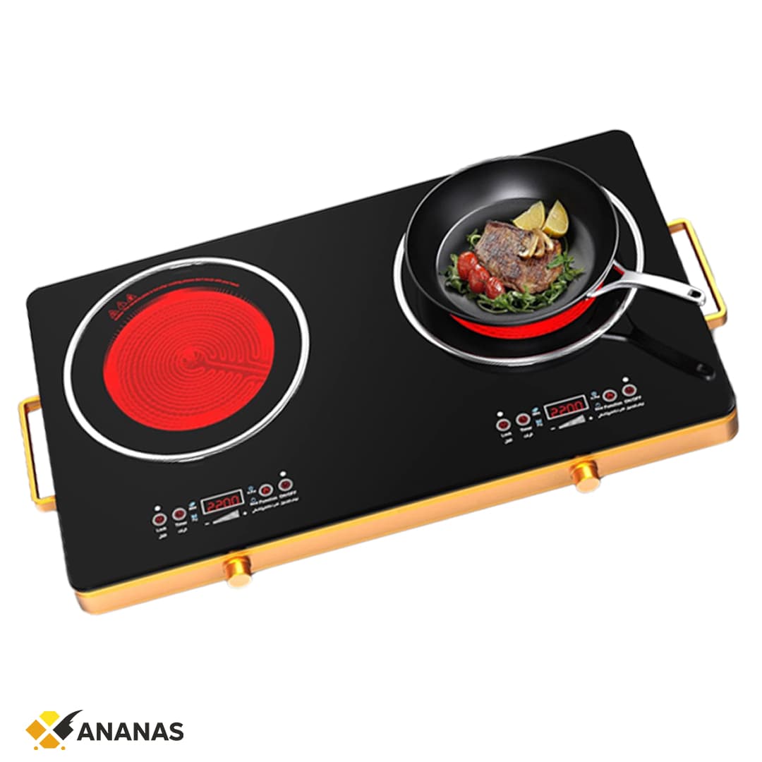 Burner Portable Induction Cooktop. 2-Zone Electric Stove with Touch Controls, Digital Display, Timer & Easy-Clean Glass Top