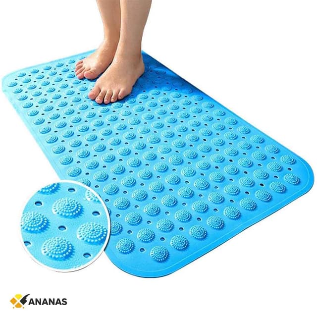 Anti-Slip Bath Mat. Soft Massage Shower Mat with Drain Holes for Bathroom Safety