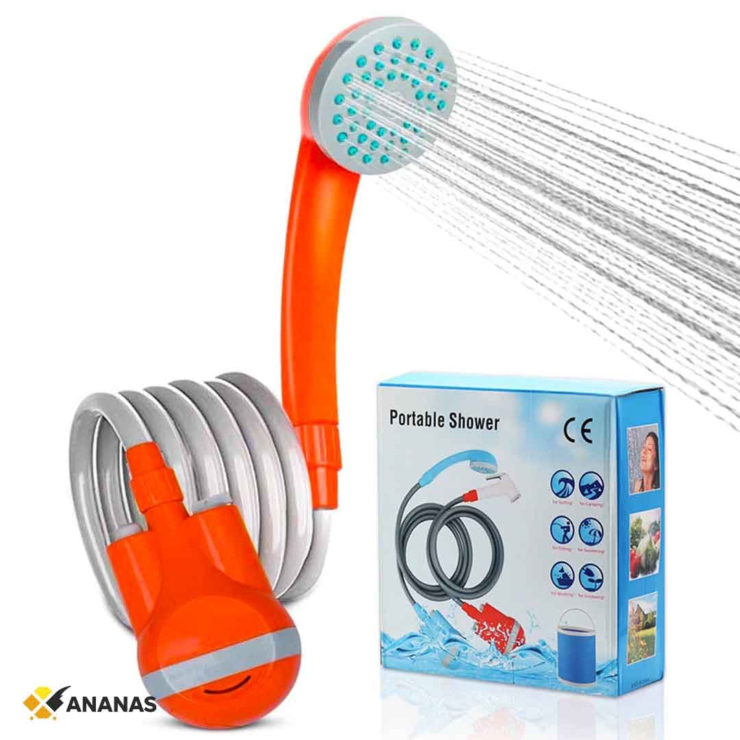 Portable Electric Shower Pump. Rechargeable Outdoor Shower with Hose & Spray Head