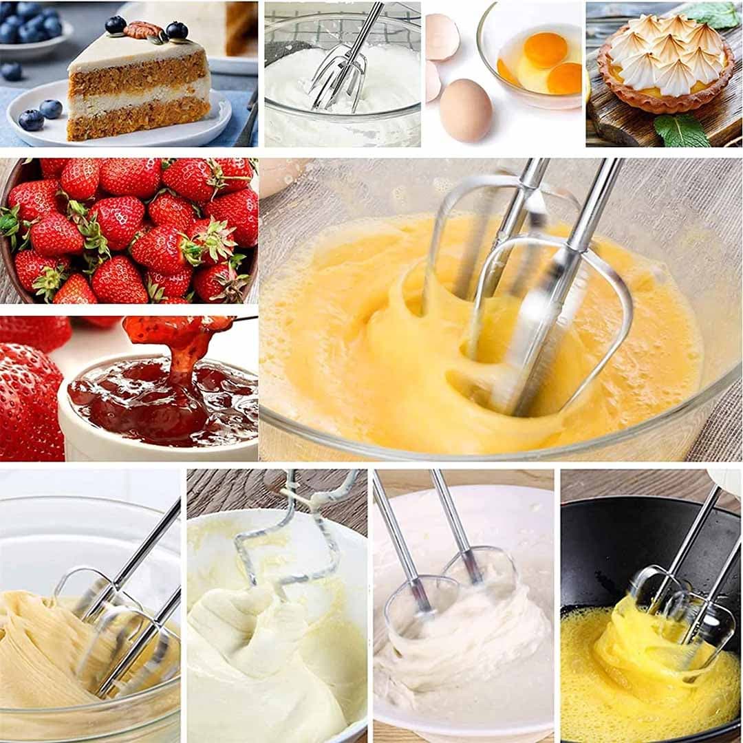 7-Speed Electric Hand Mixer with Stainless Steel Beaters & Dough Hooks. Lightweight Powerful Mixer for Baking, Whipping, Kneading