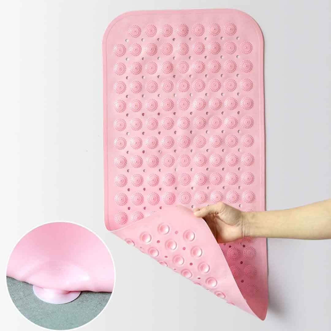 Anti-Slip Bath Mat. Soft Massage Shower Mat with Drain Holes for Bathroom Safety
