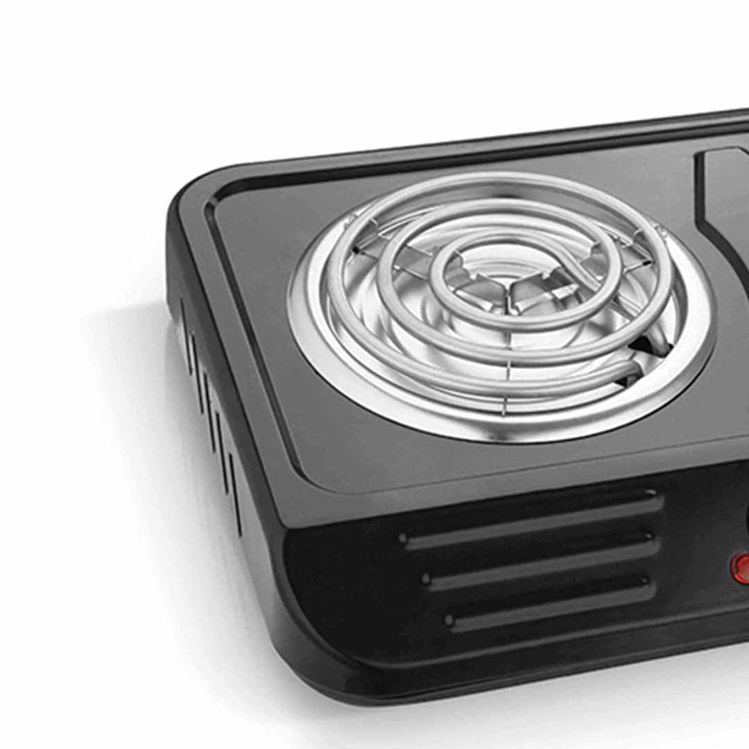 Saachi Double Burner Electric Stove. Countertop Cooktop with Dual Temperature Controls, Heavy Duty Hot Plate for Home.