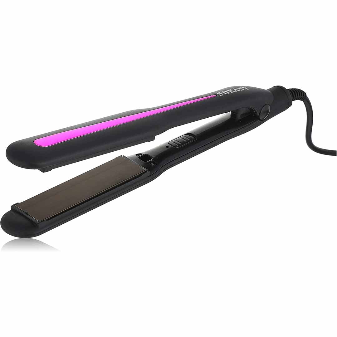 Sokany Professional Ceramic Hair Straightener. Slim Flat Iron for Silky Smooth Styling. Fast Heating Hair Tool with Pink Accent & Portable Design