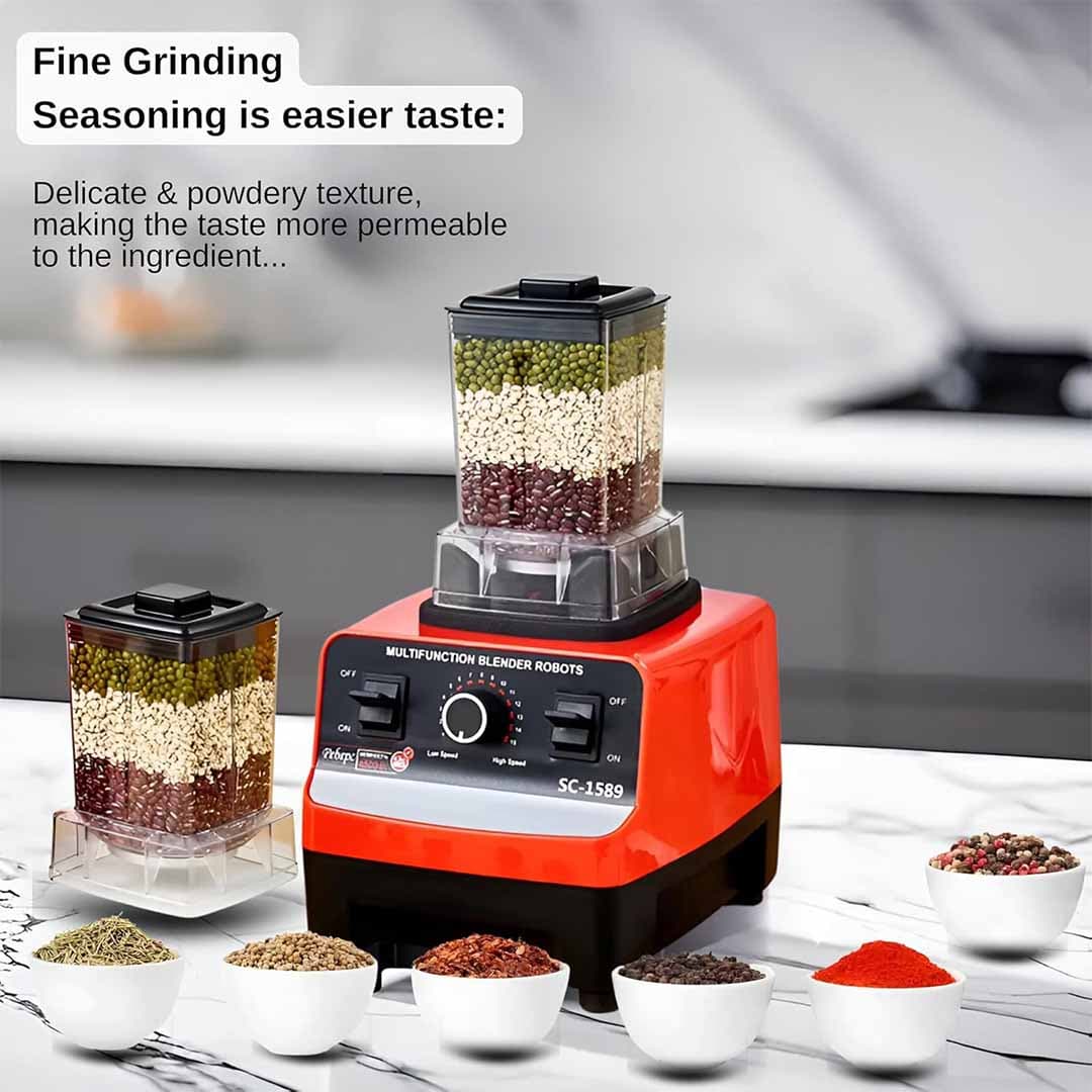 Silver Crest 2-in-1 High Powered Professional Juicer & Blender. Stainless Steel Nutrient Extractor. Heavy Duty Electric Juicing Machine for Whole Fruits and Vegetables