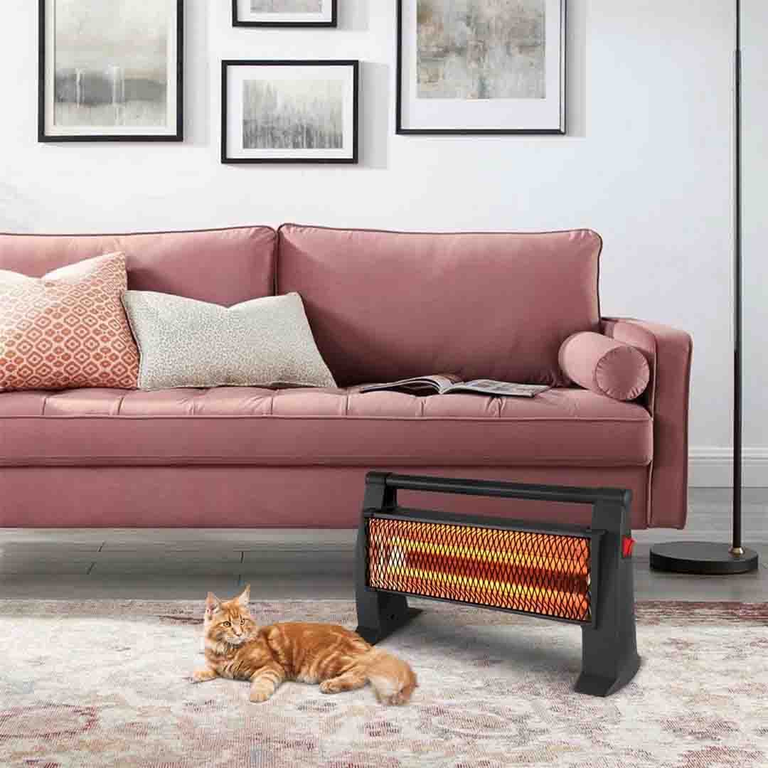 Kumtel Quartz Home Heater. Compact Single Tube Electric Room Heater with Adjustable Power Setting & Overheat Protection. Energy Efficient Indoor Heating