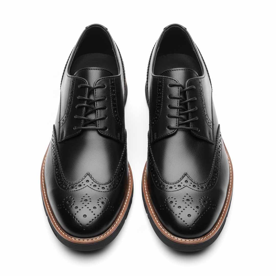 Handcrafted Black Leather Shoes. Premium Genuine Leather Flats for Men, Sleek Minimalist Design with Durable Flat Sole, Handmade Elegance for Everyday Wear