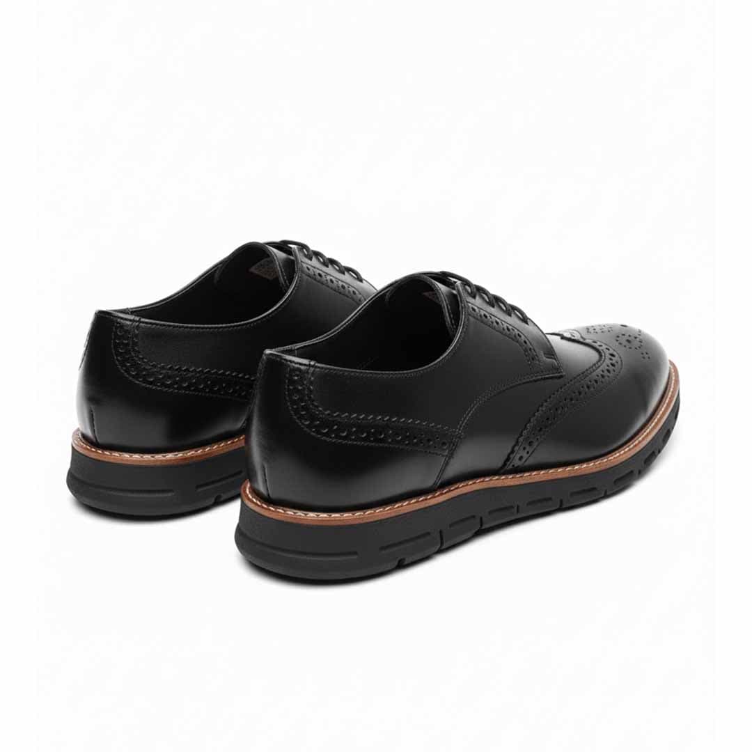 Handcrafted Black Leather Shoes. Premium Genuine Leather Flats for Men, Sleek Minimalist Design with Durable Flat Sole, Handmade Elegance for Everyday Wear