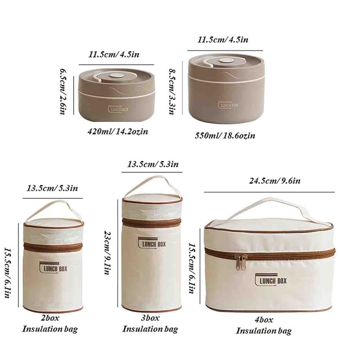 Stainless Steel Insulated Lunch Box with Thermal Bag. Leakproof & Portable Food Container for Hot/Cold Meals