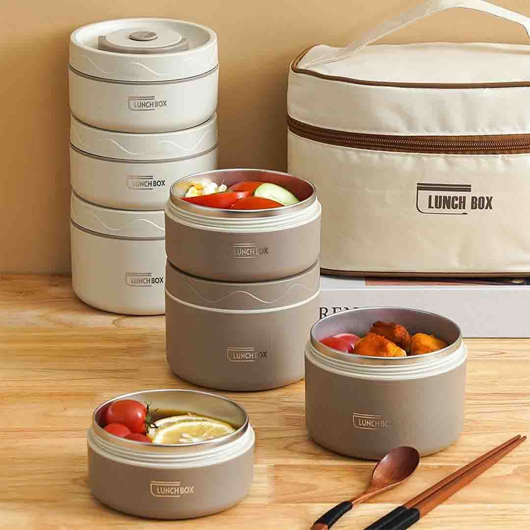 Stainless Steel Insulated Lunch Box with Thermal Bag. Leakproof & Portable Food Container for Hot/Cold Meals