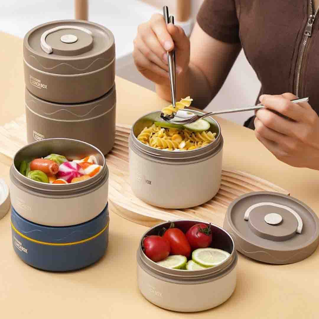 Stainless Steel Insulated Lunch Box with Thermal Bag. Leakproof & Portable Food Container for Hot/Cold Meals