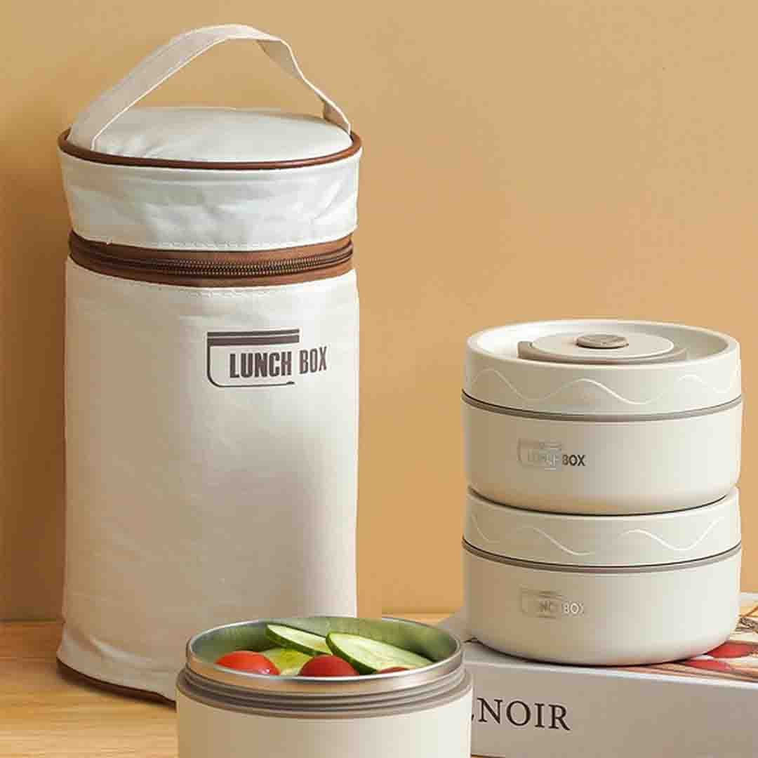 Stainless Steel Insulated Lunch Box with Thermal Bag. Leakproof & Portable Food Container for Hot/Cold Meals