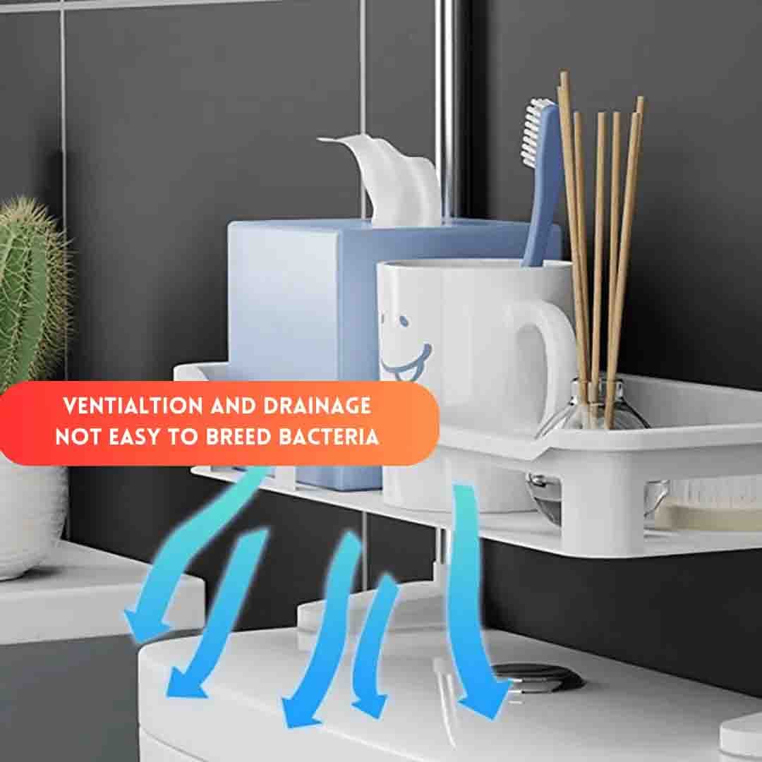 Over-The-Toilet Storage Shelf. 3-Tier Adjustable Bathroom Organizer for Toiletries, Towels & Essentials