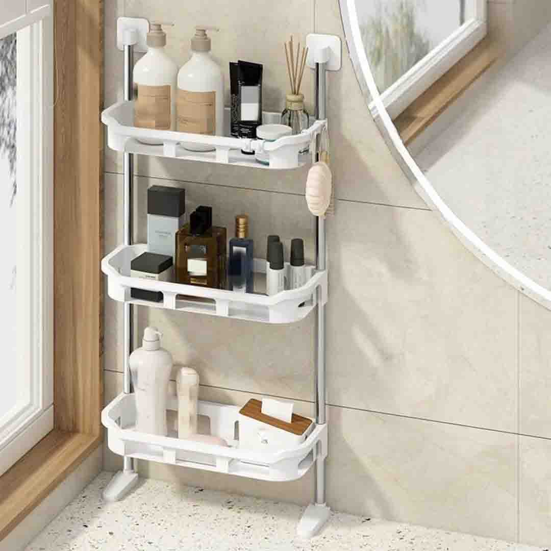 Over-The-Toilet Storage Shelf. 3-Tier Adjustable Bathroom Organizer for Toiletries, Towels & Essentials