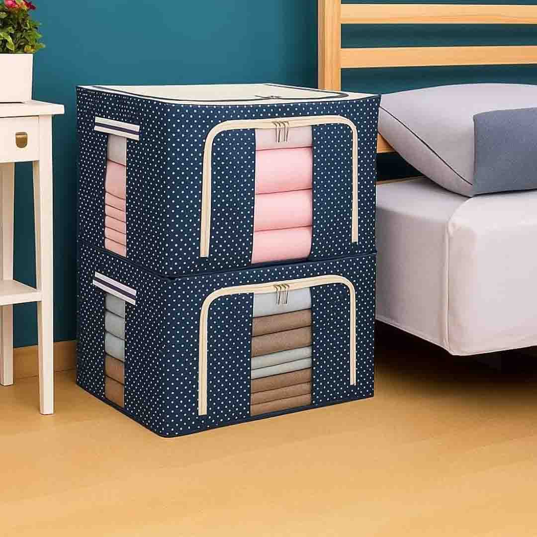 Large Foldable Cloth Storage Bag. Breathable Fabric Organizer with Zipper & Handles for Clothes, Blankets & Seasonal Storage