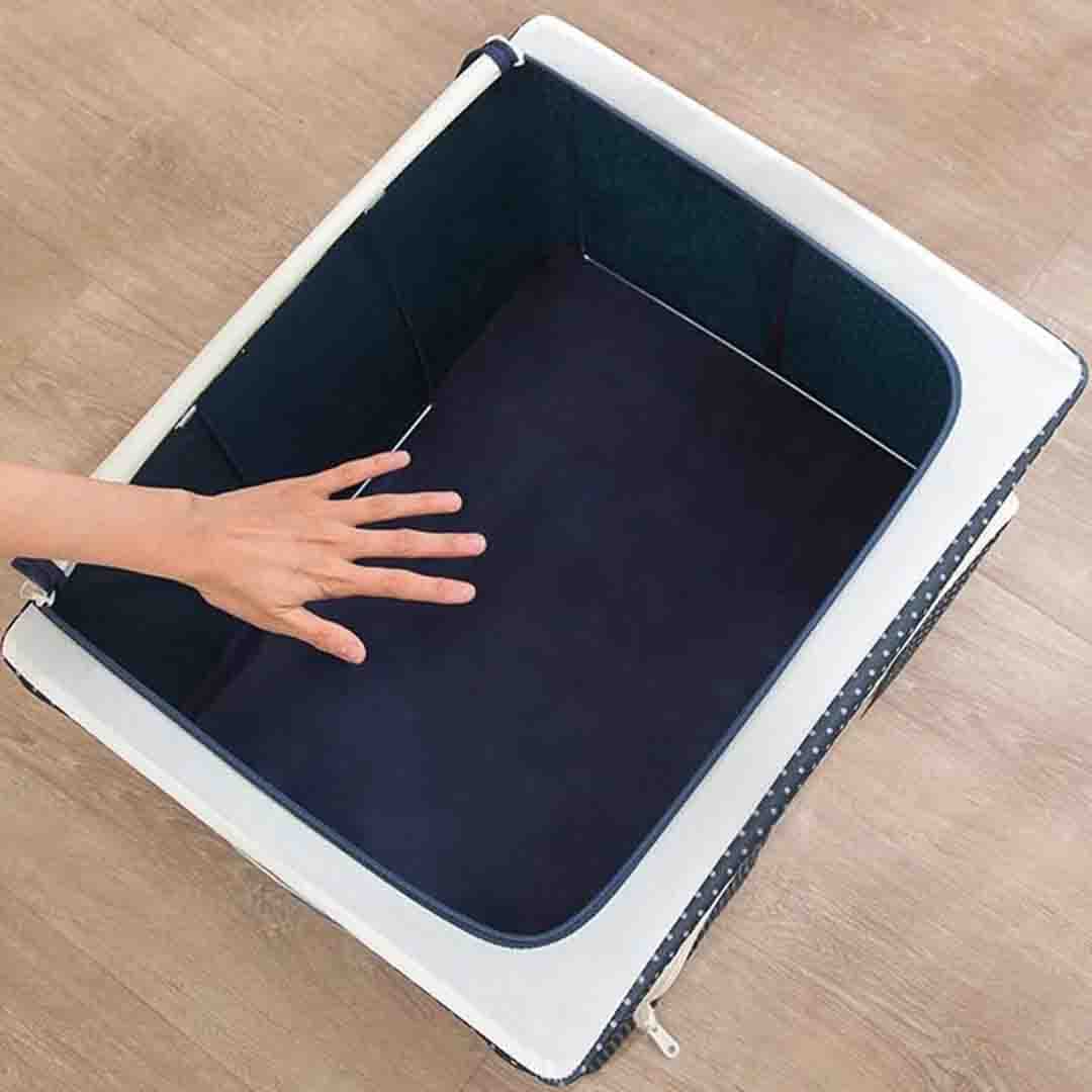 Large Foldable Cloth Storage Bag. Breathable Fabric Organizer with Zipper & Handles for Clothes, Blankets & Seasonal Storage