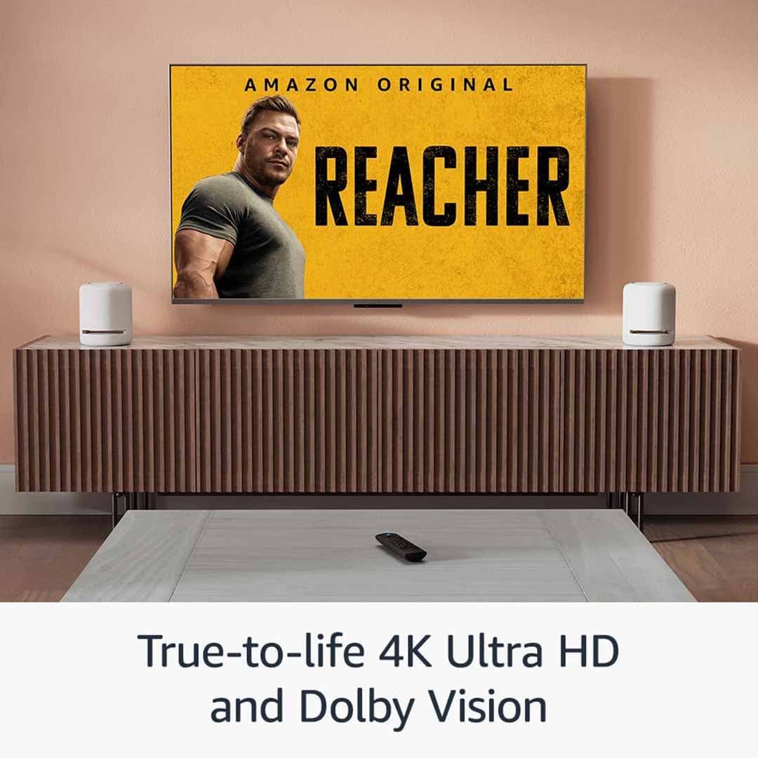Fire TV Stick 4K with Alexa Voice Remote. Stream in 4K Ultra HD with Dolby Vision & Smart Home Control