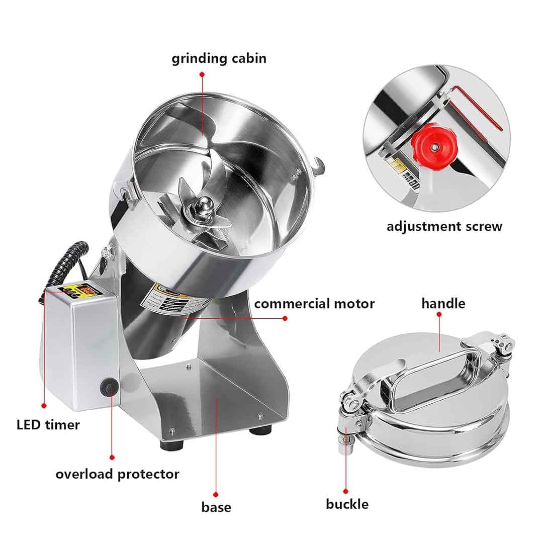 500g Electric Food Grinder Mill. High-Speed Stainless Steel Grinder Machine for Spices, Coffee & Grains