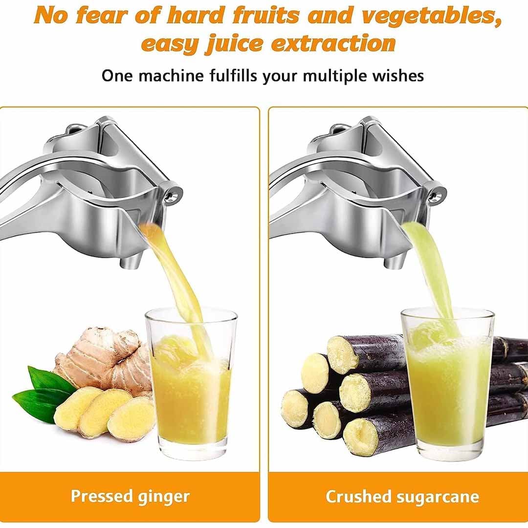 Heavy-Duty Stainless Steel Manual Citrus Juicer. Hand Press Fruit Squeezer with Ergonomic Handles for Oranges, Lemons, Limes & Grapefruits