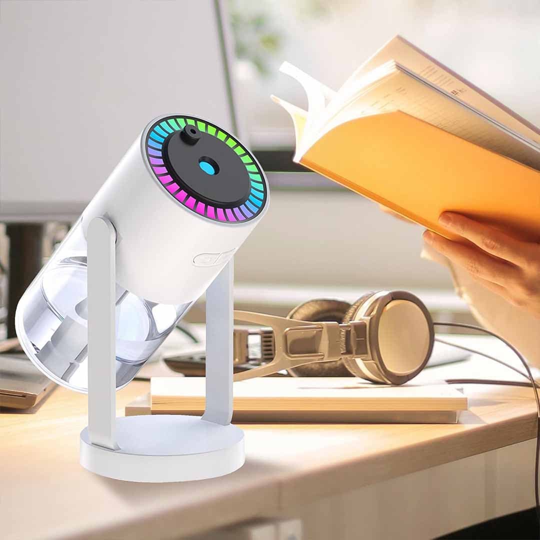 LED Mist Humidifier with Color Changing Projector. 360° Rotating Atmosphere Lamp, Ultrasonic Cool Mist for Bedroom, Nursery, Home Decor