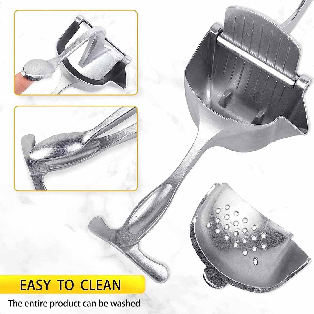 Heavy-Duty Stainless Steel Manual Citrus Juicer. Hand Press Fruit Squeezer with Ergonomic Handles for Oranges, Lemons, Limes & Grapefruits