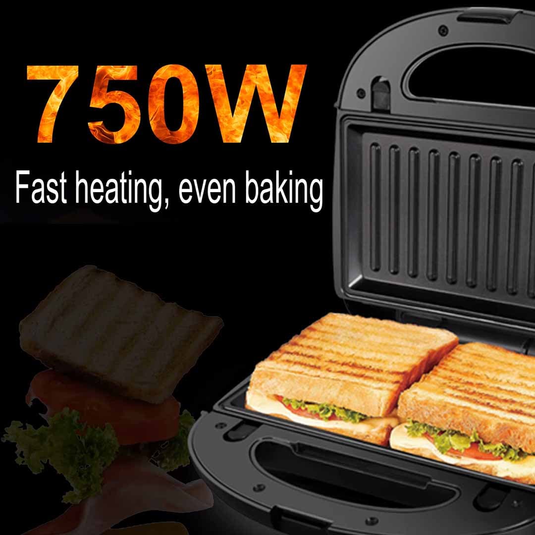 5-in-1 Detachable Sandwich Maker & Waffle Iron. Non-Stick Plates for Toasties, Panini, Waffles, Donuts, Grilled Sandwiches.