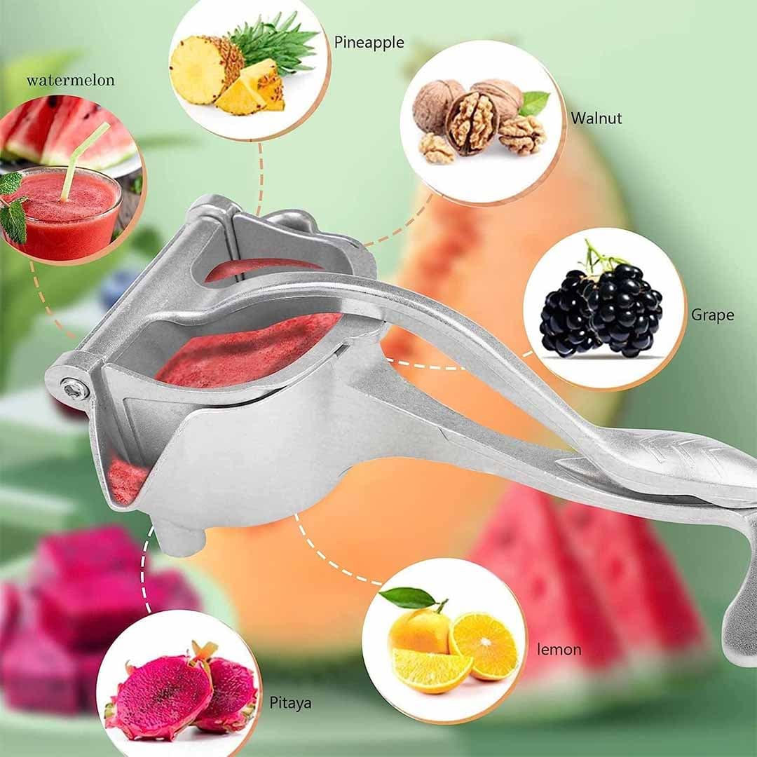 Heavy-Duty Stainless Steel Manual Citrus Juicer. Hand Press Fruit Squeezer with Ergonomic Handles for Oranges, Lemons, Limes & Grapefruits