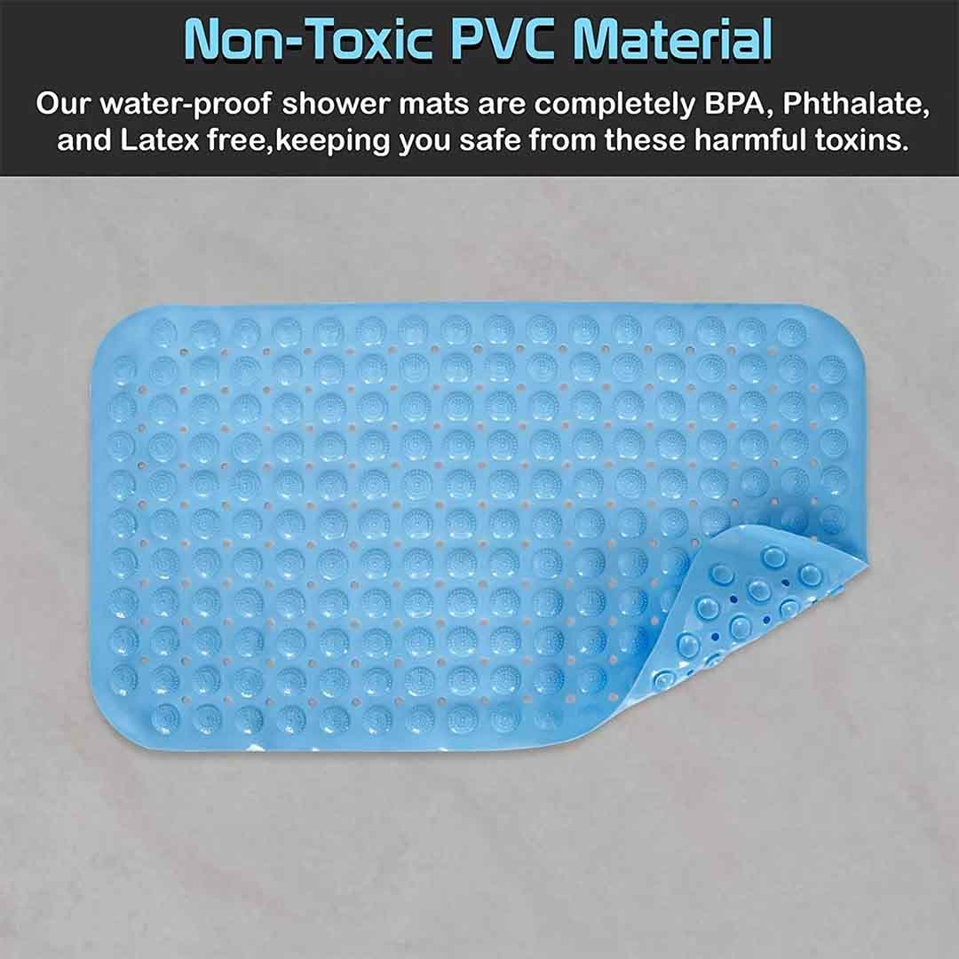 Anti-Slip Bath Mat. Soft Massage Shower Mat with Drain Holes for Bathroom Safety