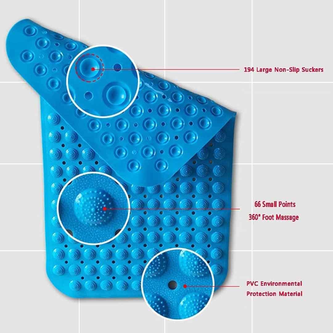Anti-Slip Bath Mat. Soft Massage Shower Mat with Drain Holes for Bathroom Safety