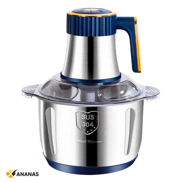 Food King 4L Electric Meat & Onion Grinder - Powerful Multifunctional Food Processor with Stainless Steel Blades, Dual Speed, and Large Bowl for Vegetables, Meat, Garlic, and More