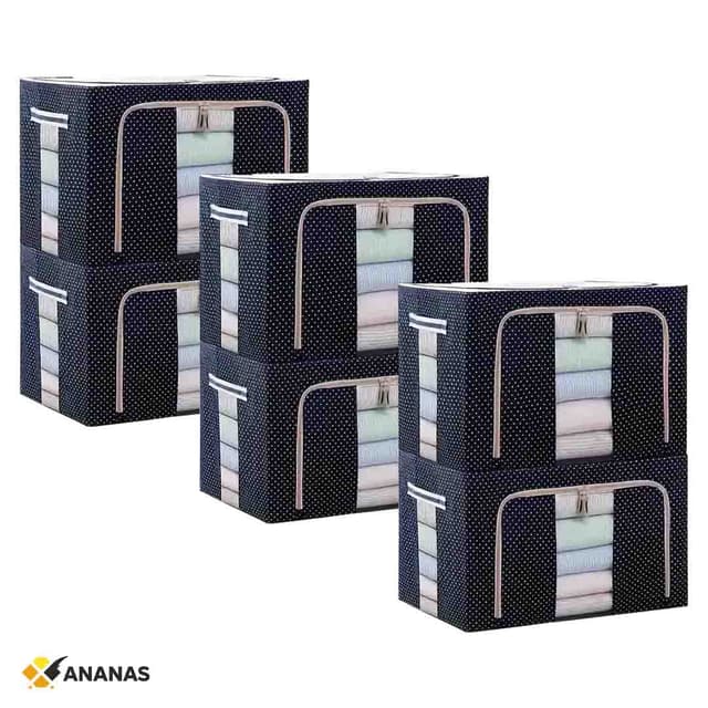 Large Foldable Cloth Storage Bag. Breathable Fabric Organizer with Zipper & Handles for Clothes, Blankets & Seasonal Storage