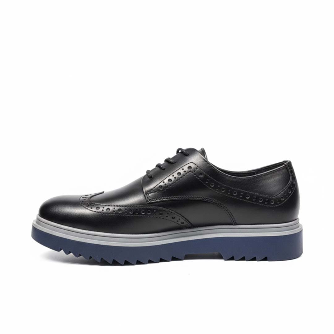 Handcrafted Black Leather Oxford Shoes. Premium Genuine Leather with Classic Brogue Detailing.