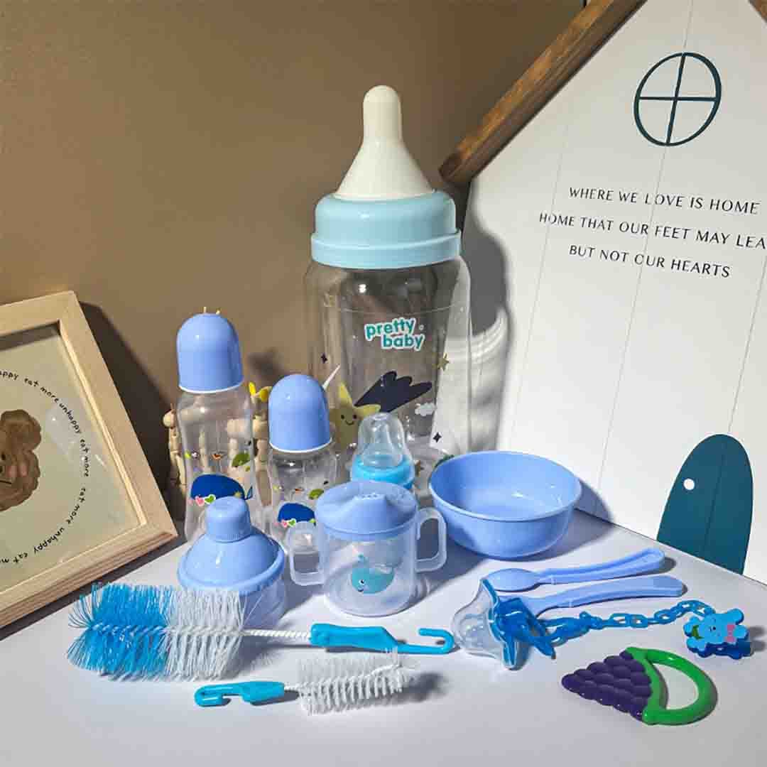 Baby Feeding Bottle Set. Complete Newborn Care Kit