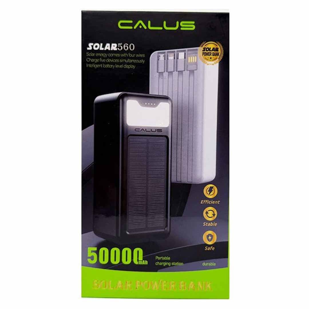 Calus Solar 560. Solar + Electric 50,000mAh Power Bank with Multi-Device Output, LCD Display & Rugged Design