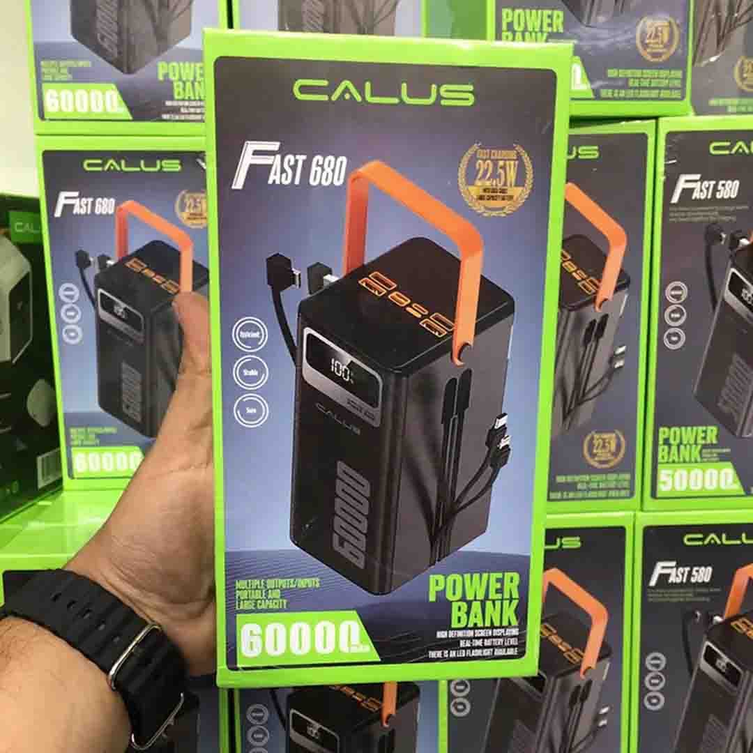 Calus Fast 680 60,000mAh Power Bank. 22.5W Super Fast Charge, Multi-Port Backup Battery with USB-C & USB-A Outputs
